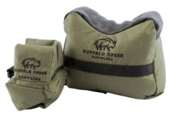 Buffalo Creek Supplies All Weather Durable Front and Rear Shooting Bag Combo, for Target Sports, Shooting Bench Rest Bag for Hunting & Competition Sports- Unfilled (Olive Drab)