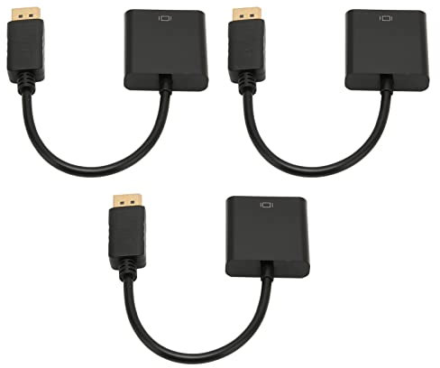 3Pcs DisplayPort to DVI, Gold-Plated DP Male to DVI Female Adapter Cable Compatible for, for, for, for, Etc