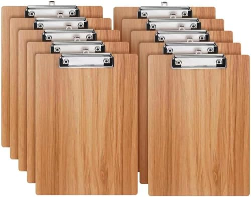 Clipboards,10 Pack Wooden Clipboard Hardboard,Standard A4 Letter Size Wood Clip Boards for Office School Business Classroom