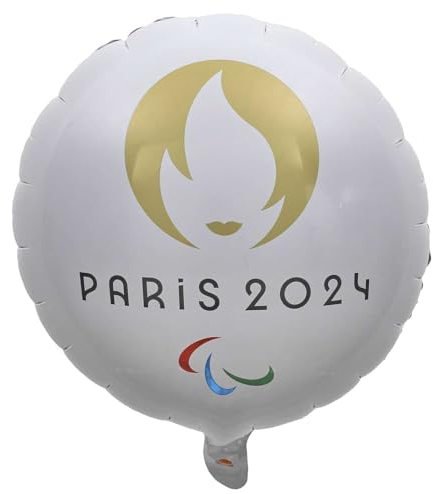 PARIS 2024, Folienballon Paris 2024 Para Gm 45 cm M24, offizielles Lizenzprodukt, Partydekorationen, zum Aufblasen mit Strohhalm oder Ballonpumpe, Sportthema, Geburtstag