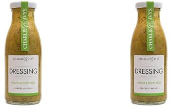 Charlie & Ivy's Lemon & Poppy Seed Dressing 250ml - Crafted in Britain - Drizzle on as a salad dressing salads or use as a marinade (Pack of 2)