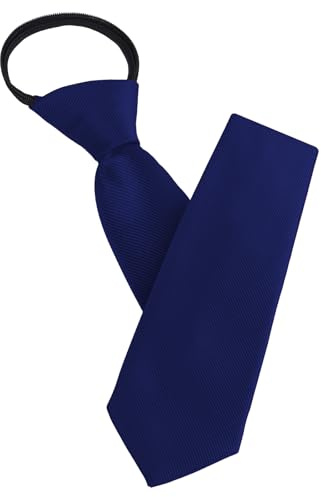 AUYAO Cravate Homme, Bandes Cravate Homme Pré-nouée en Glissière, Cravate Réglables Pour Homme avec Fermeture Éclair, Cravate Étroite Nœuds Pré-Noués Accessoires de Costume de Mariage (Bleu Marine)