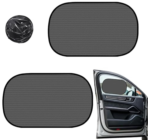 HAYGEM 2 Piezas Parasol Coche Lateral, Electricidad Estática Parasoles Coche, Negro Protector Solar, Adecuado para Protección Contra los Rayos UV, Protección Contra el Calor y Privacidad