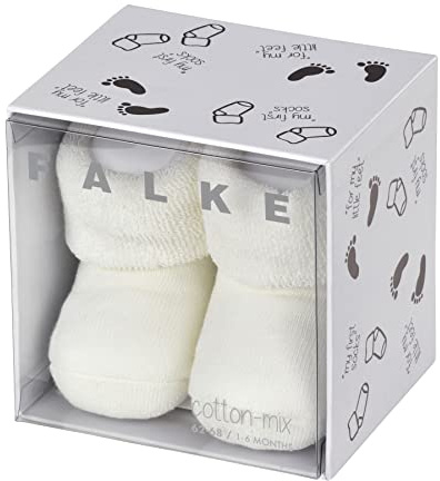 FALKE Erstling B So algodón lisos 1 par, Calcetines Unisex bebé, Blanco Off-White 2040, 50-56