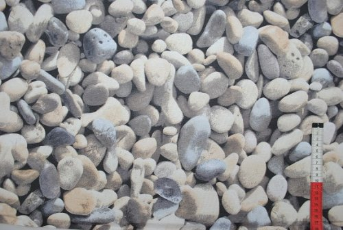 alles-meine.de GmbH 1 m * 1,4 m Stoff Stein Steine Patchwork Jacquard hellgrau grau Stoffe