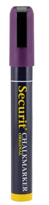 SECURIT - Pennarello A Gesso Liquido - Per Lavagne, Vetro, Metallo, Porcellana, Specchio, Plastica - Punta Media 2-6mm - Colore Viola