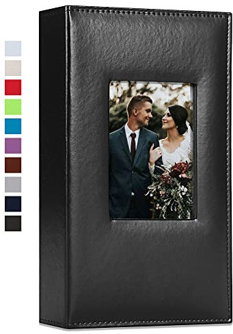Vienrose Photo Album 4x6 300 Photos Leather Cover Extra Large Capacity Picture Book with Pockets for Wedding Family Anniversary Baby