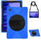 Gerutek Custodia Cover per Samsung Galaxy Tab A7 10,4'' 2022/2020, SM-T500/T503/T505/T507 Cover in Silicone Resistente agli Urti con 360 Supporto Rotante e Tracolla Cover per Galaxy Tab A7,Blu