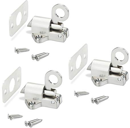 3-pack JUNKER Självstängande dörrbeslag (45 x 44 x 51,5 mm) Fjäderlåsregel för dörrar och klaffar till husvagnen och möbler.