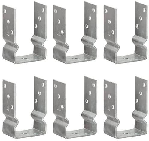 vidaXL 6x Piquets de Clôture Support de Poteau Installation de Clôtures de Jardin Poteau d'Ancrage Piquet de Sol Argenté 9x6x15 cm Acier Galvanisé