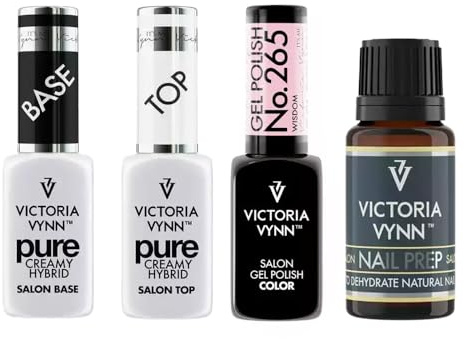 Generic Ensemble de vernis gel Wisdom, finition hybride pure crémeuse, base hybride pure et crémeuse et préparation des ongles en salon
