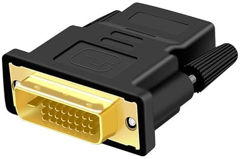 Adattatore da DVI a HDMI, HDMI femmina a DVI (1+24 pin) maschio, convertitore 1080P DVI a HDMI, adattatore con connettori placcati oro (confezione da 1)