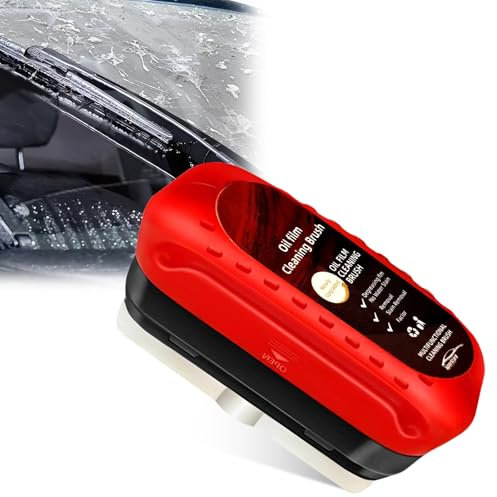 Automotive Oil Film Cleaning Brush,Glass Cleaning Board,120ml Oil Film Cleaner for Window Remove Dirt Improve Clarity and Visibility, Enhance Visual Effect of Automotive Windshield