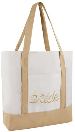 Bride Tragetasche,Braut Tasche mit Schriftzug Bride,Weiß Braut Einkaufstasche,Brauthandtasche,Braut Tote Bag,Bride to Be Deko,Geschenk für Hochzeit Junggesellenabschied Team Bride JGA Accessoires