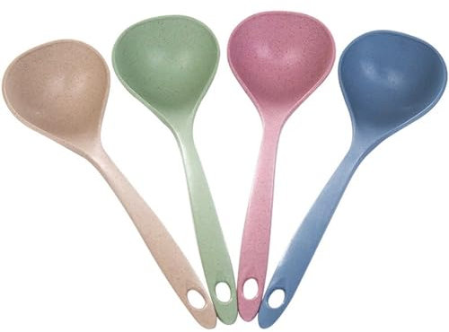 Cucharas para sopa Cucharón de sopa for cocinar - Cucharón de sopa Cuchara de gachas de trigo Cuchara de paja Cucharas de sopa for comer Mezclar Revolver Cocinar Cocina Cocinar Cucharón para sopa de c