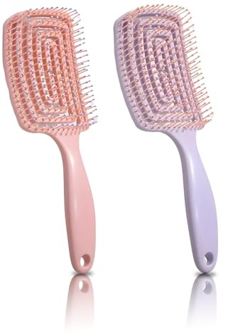 Cepillo Anti Rotura Desenredante Sin Tirones Cepillos Pelo Suave para Niñas y Adultos - Ideal Cepillo para Pelo Rizado, Liso, Ondulado - Cepillo Antitirones para Rizos y Cabello Sensible (pack de 2)