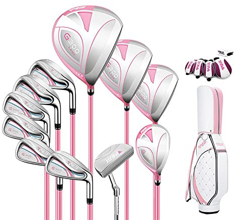 Golfschläger-Set für Damen - Komplettes Rechtshänder Anfänger inklusive 11 Schläger und Cartbag, perfekt für neue Golfer