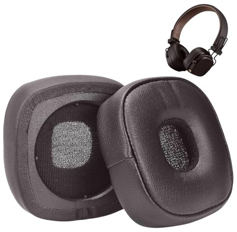 1 Paire Coussinets de Rechange pour Marshall Major IV, Coussins d'oreille Oreillettes Mousse à Mémoire, Housse Casque Mousse D'isolement de Bruit pour Marshall Bluetooth (Major IV/4 - Brun)