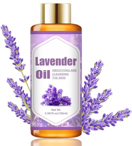 Lavender Essential Oil Pure 100ml - Massage Oils for Date Night to Calming Sleep Aid, nourishes Skin & Sensual Relaxation, Lavender Massage Oil for humidifiers, Yoga, DIY Soaps and DIY Scented Candles
