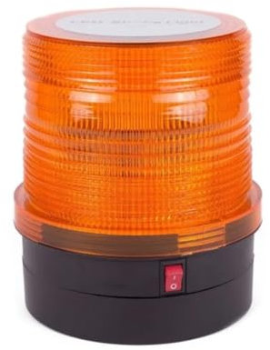 Gyrophare à LED Orange Flash Stroboscopique 12V-24V Sans Fil Autonome Batteries AA Fixation Magnétique Feu d'Avertissement Balise d'Urgence Piles AA