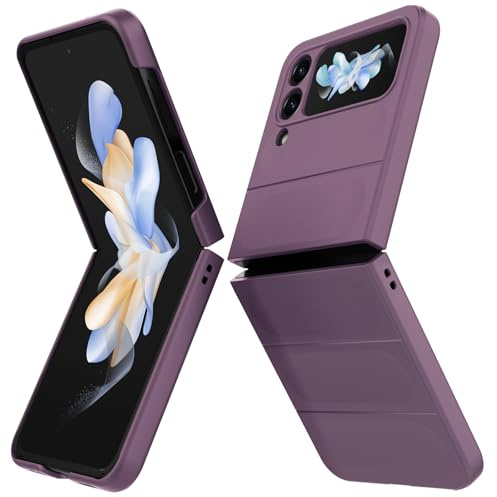 BonYonka Funda para Samsung Galaxy Z Flip 4, Case de PC Resistente a Golpes y Arañazos, Funda Integral con Protección para La Cámara, Violeta