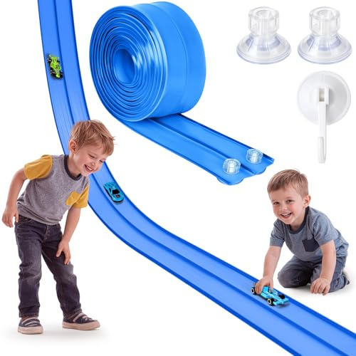 Hot Bee Pista de Coches 4.5m, Flexible Pista de Carreras de Coches de Juguete