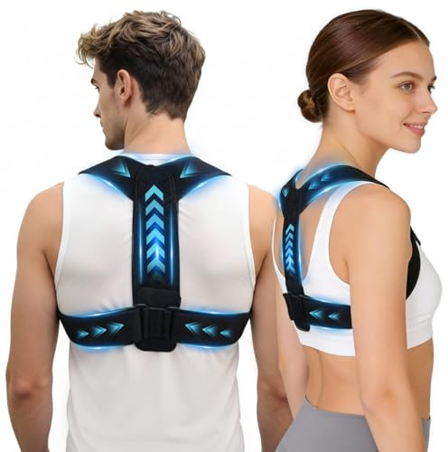 Yagaspantery Correttore Postura Uomo Donna,Fascia Posturale Spalle e Schiena Traspirante,Correttore Regolabile,Busto Correttore Posturale Regolabile,Raddrizza Schiena e Spalle,Tieni La Schiena Dritta