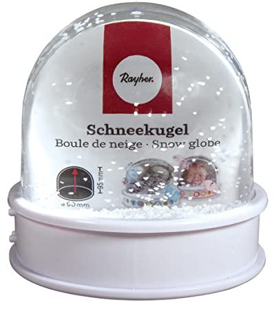 RAYHER - Schneekugel, � 90 mm,H. 95 mm,Fotogr��e: B.70 H.63 mm