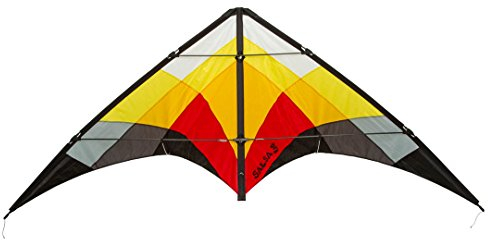 HQ Design - Salsa III Blaze Lenkdrachen Zweileiner Flugdrachen Allround Drachen für Kinder und Erwachsene ab 14 Jahre 80x188cm inkl. 50kp Dyneemaschnüre 2x25m auf Winder+Schlaufen 2-5 Bft