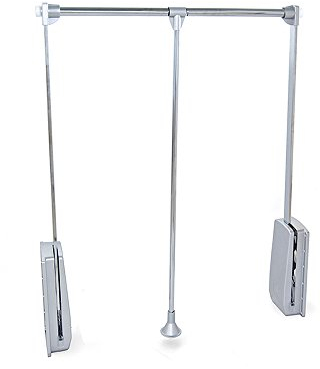 Emuca - Kleiderlift für Schrank, Ausziehbarer Kleiderlift 450-600mm Breite, Schrankinnenseiten Montage, Verchromt, Stahl