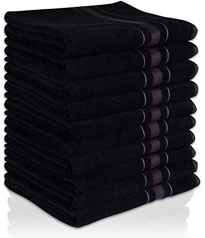 Mixitextil Waschhandschuh, Gästetuch, Handtuch, Duschtuch, Badetuch, Saunatuch aus Frottee, Größe:Waschhandschuh 15x21cm, Farbe:schwarz