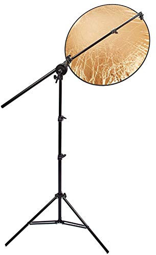 Photo Studio Kit de Réflecteur de Lumière et Support Lumineux: 60cm 5 en 1 Réflecteur, Support Lumineux, Single Clamp et Bras Girafe pour Photographie