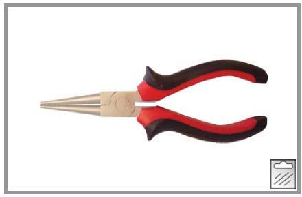 MASIDEF -CONMETALL PINZA BECCHI TONDI MANICI IN BIMATERIALE ROSSO/NERO MM160