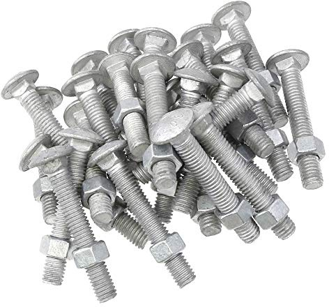 3/8 x 2 1/2 Long Carriage Bolts with Nuts, Galvanized Steel (Pack of 25)