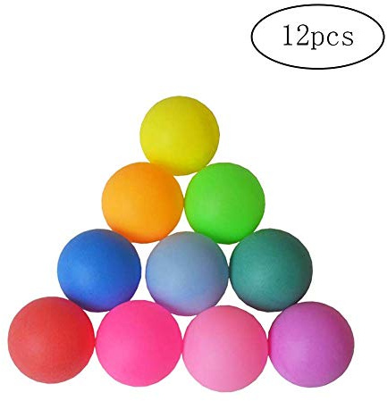 Palline da ping pong standard da 40 mm in plastica, palline da ping pong, resistenti, colorate, colori casuali, 12 pezzi, comode e pratiche