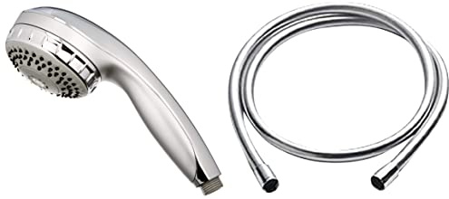 Aqualisa Varispray adjustable shower head - Chrome & 555701 Smooth Shower Hose, 1.5m, Chrome