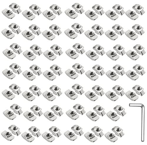 Nutensteine M4 100STK, T-Nut-Muttern Schiebemutter Hammermutter t Nut Muttern Stahl Verzinkt, Hammerkopf Befestigungsmutter für Aluminiumprofil Standard-20-Serie
