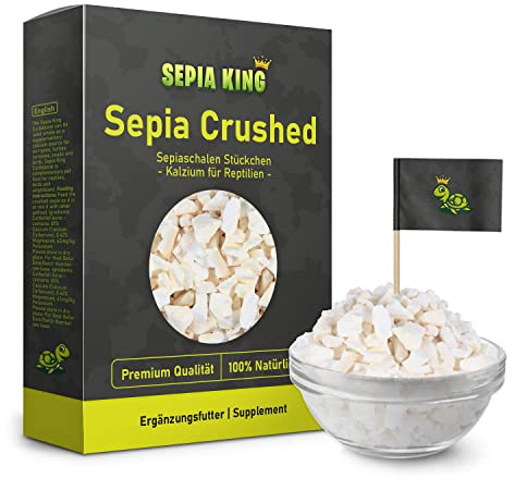 Sepia King - Frattura seppia in qualità premium - Calcio per tartarughe, barbagame, gechi, rettili - Calce per mangime, accessori per terrario calce - Nessun residuo o spreco
