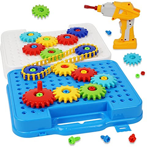 IIROMECI Gears Toys for Kids Ages 4-8, STEM Educational Construction Toys, Super Building Toy Set for Boys and Girls, Engineering Building Blocks Creative Learning Toy Set