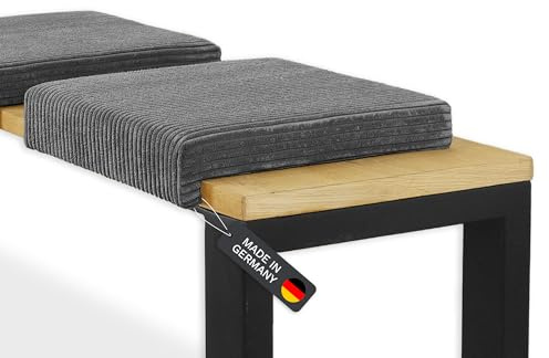 Coussin de serrage / Coussin de siège avec 1 bande de tissu en cordon rembourré doux - Fabriqué en Allemagne (Gris foncé)