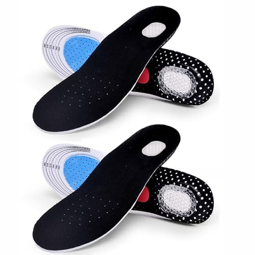 Ruikdly Plantillas Ortopédicas 2 Suela Espina Calcánea Mujer Plantillas Silicona Deporte Planas EVA para Pies Planos, Fascitis Pronación, Plantillas Zapatos para Hombres y Mujeres (41-45)