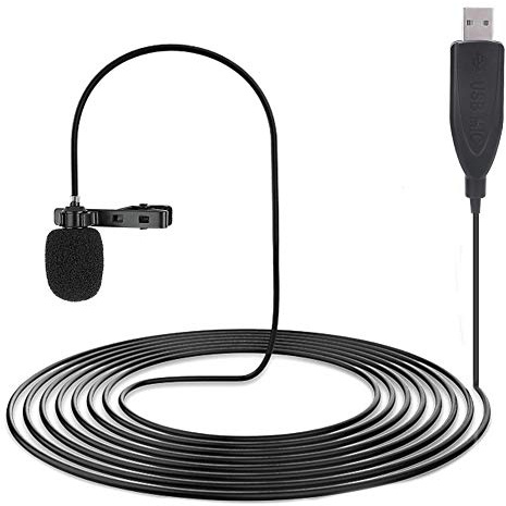 Microphone à Revers USB Mini Microphone Omnidirectionnel USB Clip en Métal Professionnel Portable sur Microphone à Revers avec Sac Microphone Lavalier pour l'enregistrement de