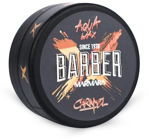BARBER MARMARA CARAMEL Aqua Hair Wax 150ml | Gel-Wax mit Wet-Effekt | Haarwachs mit Glanz - Haargel Kinder | Haargel Männer | hair gel wax | gummy styling wax | haarstyling pomade
