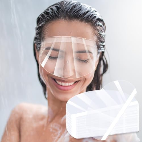 50Pcs Clear Face Visors - Eye Shield After Cataract Surgery, Plastic Transparent Shower Face Eye Protector Shields Visors