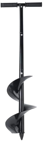 Tarière Manuelle de Jardin, 15*85cm Tarière de terre avec poignée antidérapante, Manuelle Hélicoïdal Tarière, pour Faire Trou Planter des Arbres, Arbustes, Culture Profonde Fleurs Bulbes Miniatures