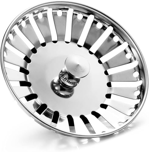 84mm Bouchon d'évier en Acier Inoxydable Bouchon d'évier de Remplacement Bouchon de vidange pour Nourriture/récupérateur de Cheveux - pour Trou d'évier de Cuisine en 84-85mm