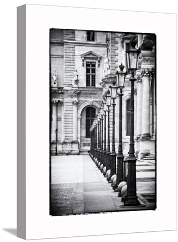 ART.COM Stretched Canvas Print Lamps, the Louvre Museum, Paris, France by Philippe Hugonnard, 12 x 16