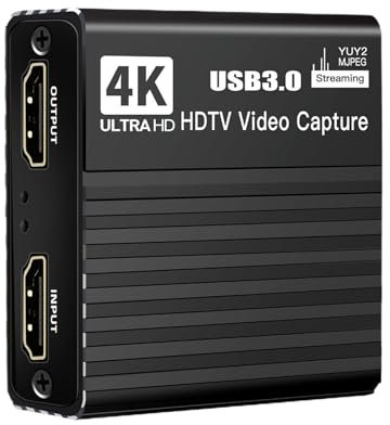 4K Capture-kort – 1080P HD-inspelning med ljudskärning, 60FPS adapter, 4K- för TV-konsolinspelning och live-överföringsmätning