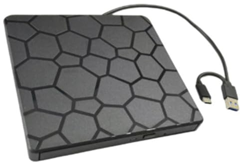 Fangxuee Unidad de DVD RW Externa USB 3.0 Tipo C, Interfaz 2 en 1, Grabadora de DVD, Lector y Reproductor de CD, Unidad Óptica para Ordenador Portátil.