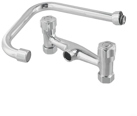 Mezclador de fregadero de cocina de latón de alta presión con giro de 360 grados para instalación de doble agujero, ahorro de agua y diseño a prueba de fugas con ajustable (B)